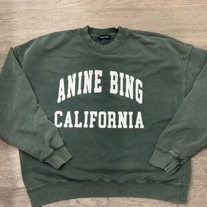 Anine Bing California Forest Green Crewneck Sweater